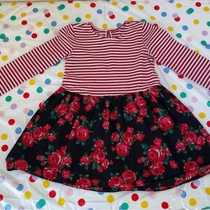 Striped and Floral Kids Dress